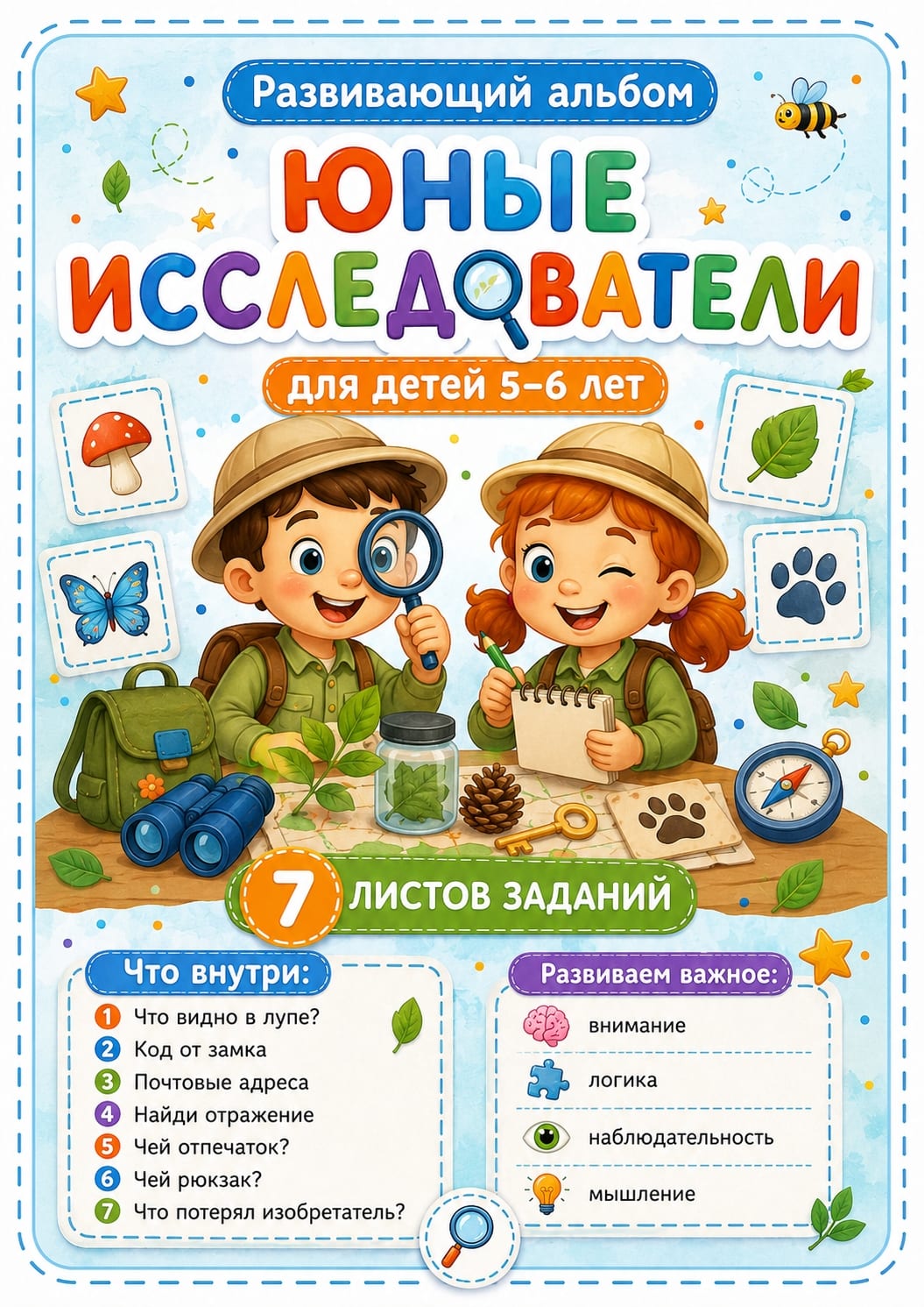 🔐 Коды, отпечатки, тайны и находки — альбом «юные исследователи»